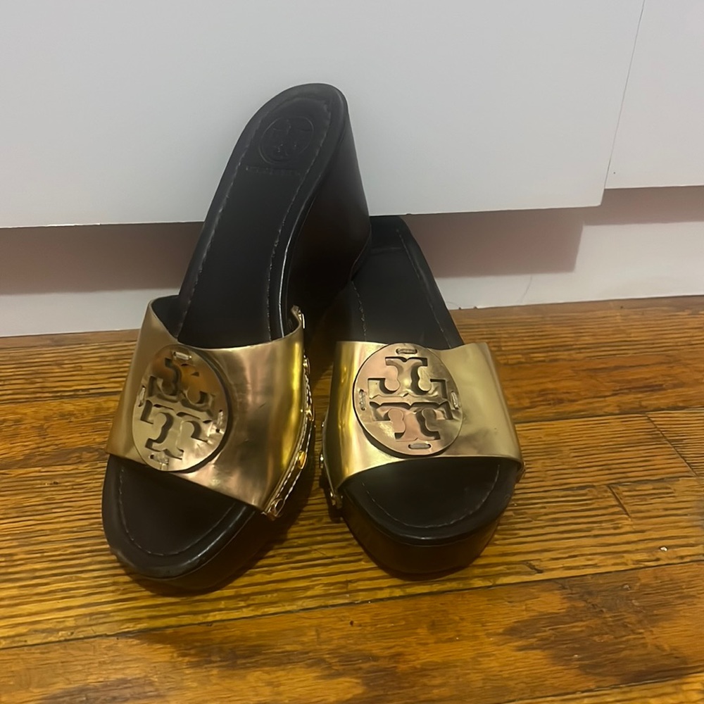 Gold Tory Burch heels